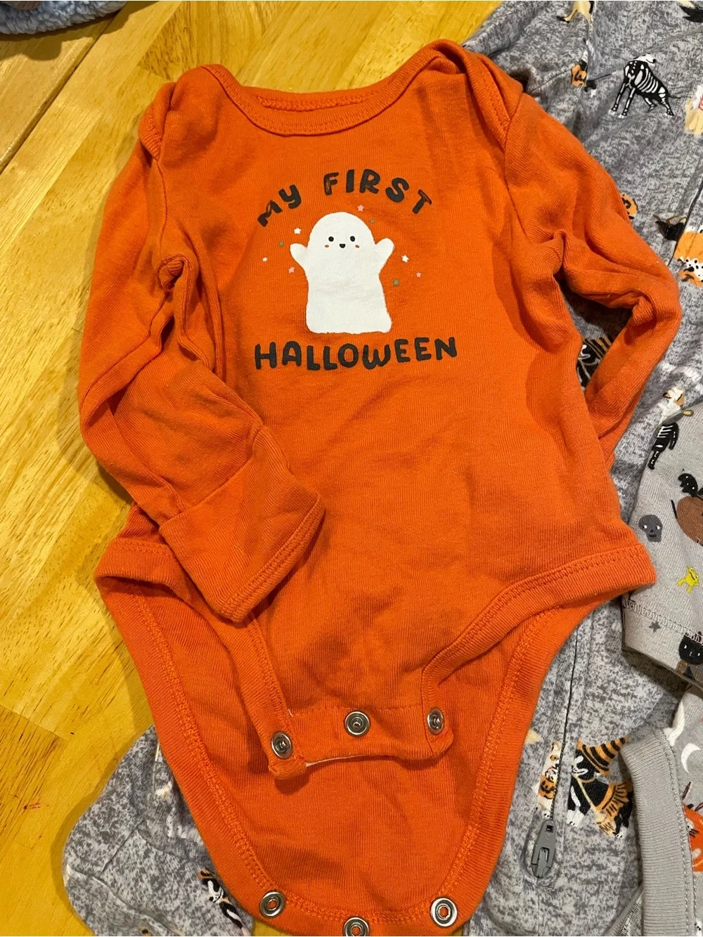 Old Navy Orange 'My First Halloween' Bodysuit - Set